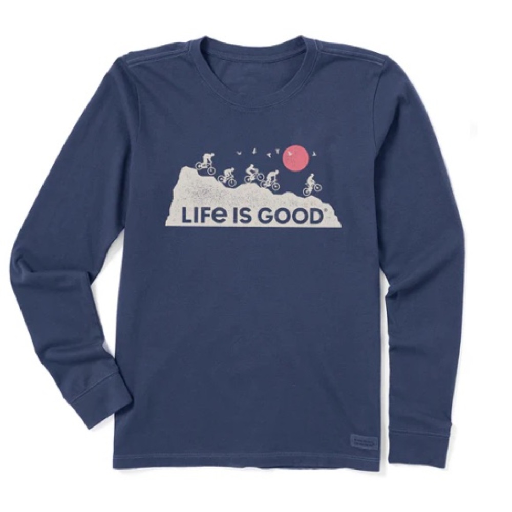 Life Is Good Women’s Large Long-sleeve Crusher Tee We Ride On & On